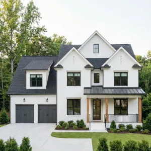 Modern Gabled White Suburban Haven