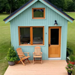 Aqua Escape with a Wooden Porch