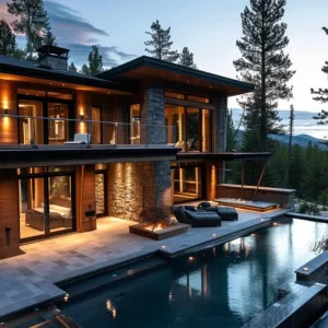 Elevated Pool Deck With Transparent Walls