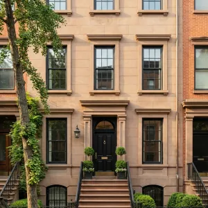 Symmetry-Focused Brownstone Stoop Retreat