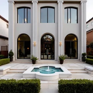 Splendid Neo-Classical Facade with Fountain Flair