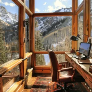 Greenhouse Office With Glass Ceiling and Walls