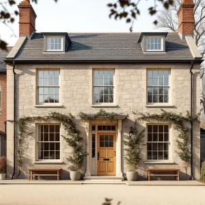 Charming Stone Residence With Leafy Accents