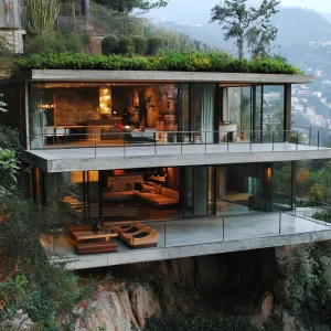 Hillside Haven: Glassy Glamour
