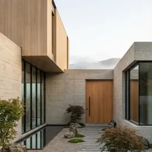 Timber Quietude Courtyard House