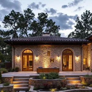 Illuminated Stone Splendor in Rustic Elegance