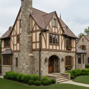 Honeyed-Timber Gables and Stone Cottage
