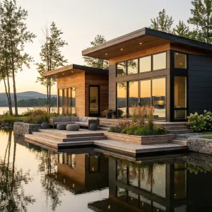 Lakeside Pavilion Cottage With Calm Lines