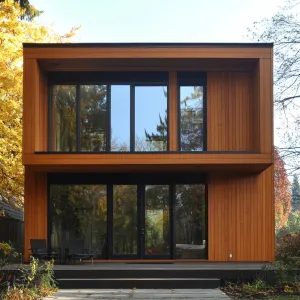 Minimalist Design With a Combination of Horizontal and Vertical Timber