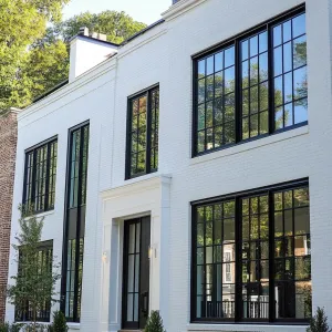Elegant White Brick House with Modern Charm