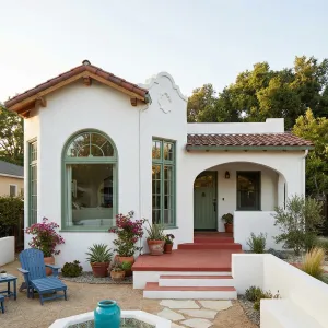 Mint Trimmed Spanish Garden Bungalow