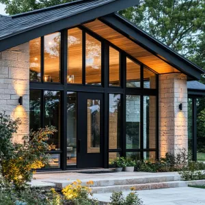 Glass and Stone Symphony: A Ranch Oasis