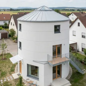 Quiet Orbit Courtyard Silo Home