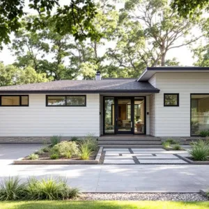 Sunny Rancher with Geometric Entryway