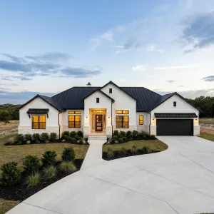 Open Prairie Home With Black Roof
