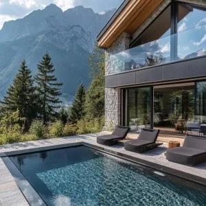 Mountain Retreat of Glass and Stone