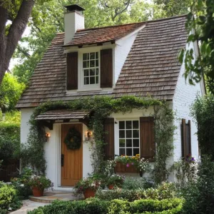 Charming Brick Cottage with Lush Greenery