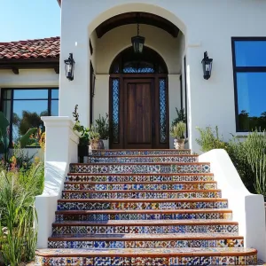Colorful Ceramic Tile Steps and Risers