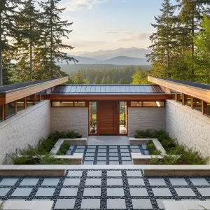 U-Shape Serenity: A Modern Hillside Retreat