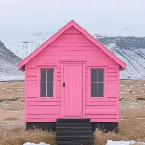 Cotton Candy Cabin in the Frost