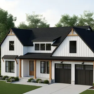 Chic Monochrome Cottage With Bold Accents