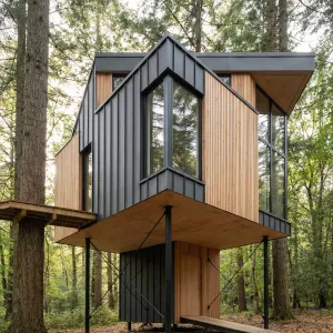 Forest Edge Folded Facade Cabin