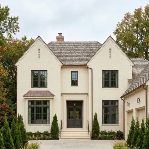 Modern Cream French Entryway Residence