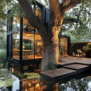 Treehouse Wonderland of Glass and Tranquility