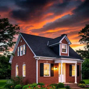 Cozy Brick Cottage with a Sunset Backdrop