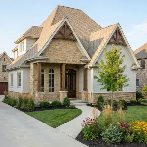 Peaked Gables Stone Garden Approach