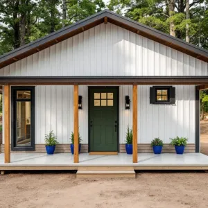 Adorable Barn Bungalow with a Green Door Twist