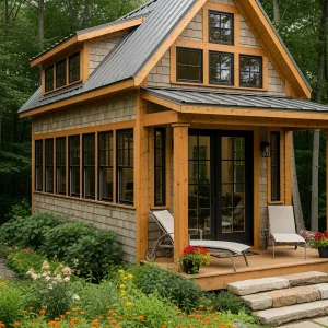 Nature-Embraced Mini Chalet With a Welcoming Porch