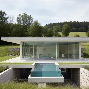 Cantilevered Pool Meadow House