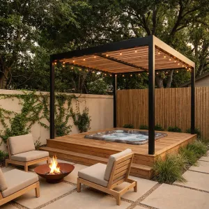 Lantern Frame Courtyard Spa Deck