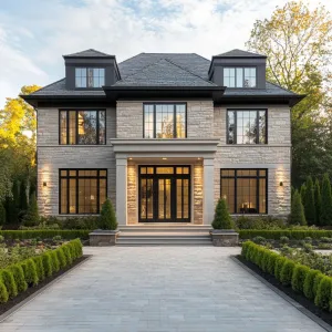 Grand Stone Facade with a Hint of Whimsy