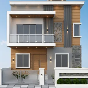 Cedar Stripe G+1 Balcony Front