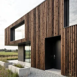 Vertical Wood Parade: Timber’s Grand Facade
