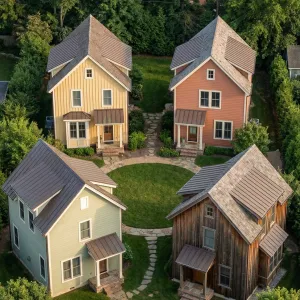 Intimate Quartet Cottages On Lawn