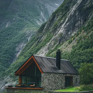 Cozy Stone Cabin Nestled in the Mountains