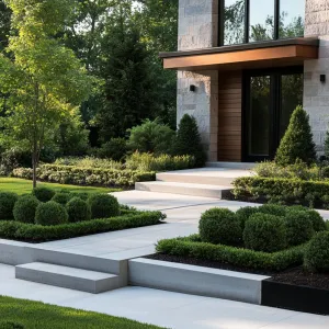 Preview of Sleek Sanctuary with Sculpted Shrubbery