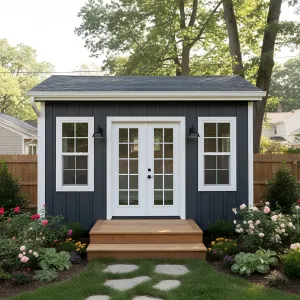 Midnight-Clad French Door Studio