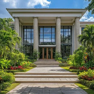 A Stately Entrance: Where Columns Dream Big
