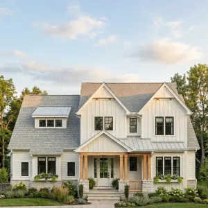 Peaked Porch Modern Farmstead Home