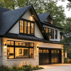 Preview of Luxurious Modern White House with Black Accents