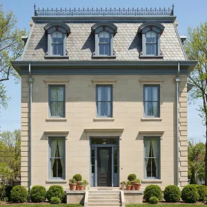 Neoclassical Limestone Mansard Showpiece