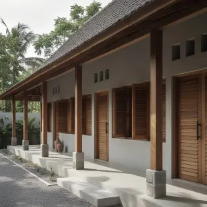 Breeze-Louvered Veranda Concrete House