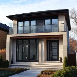 Sleek Suburban Stone Castle