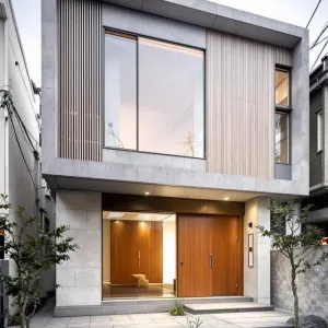 Modern Minimalist Cube Nestled in Concrete Jungle