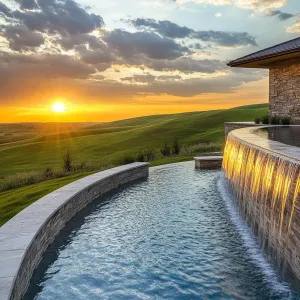 Pool With Integrated Waterfall Feature