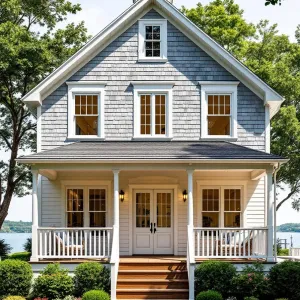 Serene Lakeside Cottage with Charming Symmetry